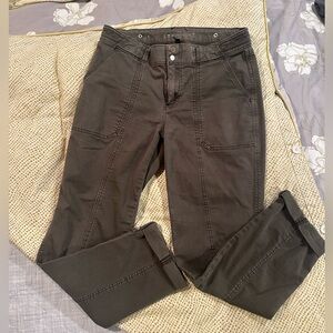 White House Black Market Olive Green Cropped Utility Ankle Pants | Size 4